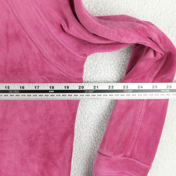 Vintage Velour Track Suit Womens Medium Pink Barbie Sporty Floral 90s Y2K - Picture 6 of 15